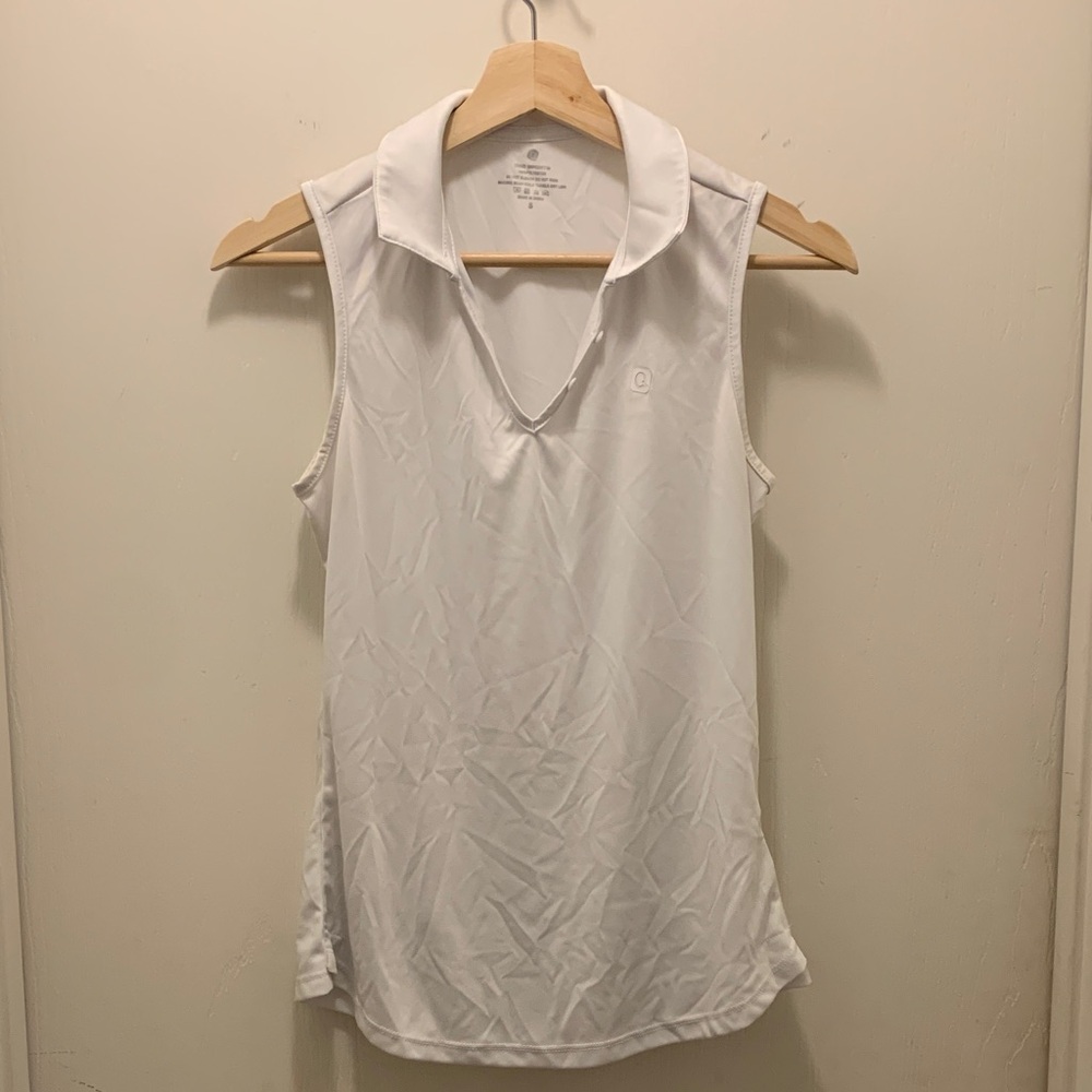 White Sleeveless Women's Sports Top